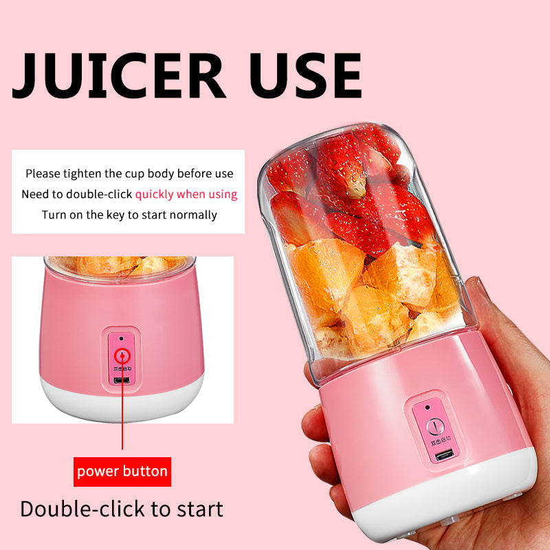 OEM 300ml Magnetic Usb Charging Personal Stainless Steel Blades Logo Power Battery Bottle Blenders Portable Juicer