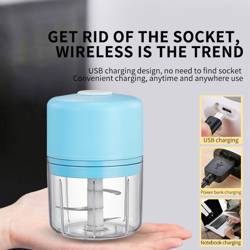 COM Hot Selling USB Rechargeable Hand Food Mini Blender Garlic Electric 250ml Chopper